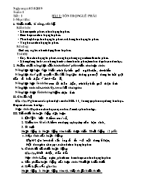 Giáo án môn GDCD 8 - Tiết 1, Bài 1: Tôn trọng