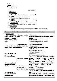 Giáo án môn Tiếng Anh 8 - Week 2