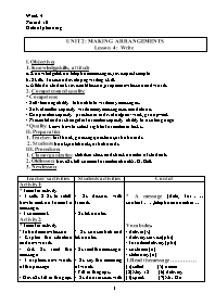 Giáo án môn Tiếng Anh 8 - Week 4