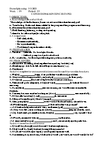 Giáo án Nâng cao Tiếng Anh 8 - Week 19 - Năm 