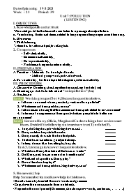Giáo án Nâng cao Tiếng Anh 8 - Week 21, Unit 