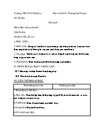 Giáo án Ngữ văn 8 - Tiết 33: Ôn tập - Dương T