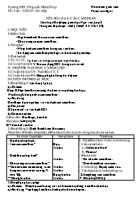 Giáo án Ngữ văn 8 - Tuần 23 - Năm học 2020-20