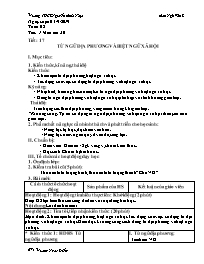 Giáo án Ngữ văn 8 - Tuần 5, Tiết 17-20 - Năm