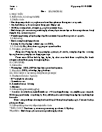 Giáo án Sinh học 8 - Tuần 1 - Năm học 2020-20