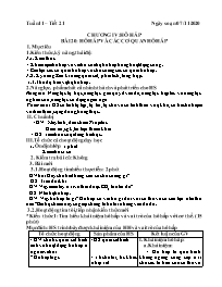Giáo án Sinh học 8 - Tuần 11 - Năm học 2020-2