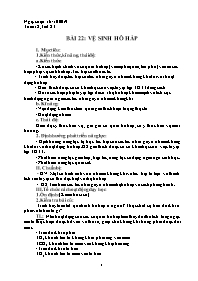 Giáo án Sinh học 8 - Tuần 12 - Năm học 2019-2