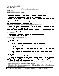 Giáo án Sinh học 8 - Tuần 12 - Năm học 2020-2