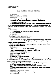 Giáo án Sinh học 8 - Tuần 14 - Năm học 2019-2