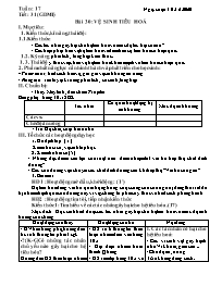 Giáo án Sinh học 8 - Tuần 17 - Năm học 2020-2
