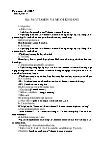 Giáo án Sinh học 8 - Tuần 20 - Năm học 2019-2