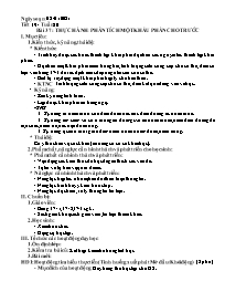 Giáo án Sinh học 8 - Tuần 20 - Năm học 2020-2
