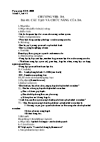 Giáo án Sinh học 8 - Tuần 23 - Năm học 2019-2