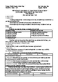 Giáo án Sinh học 8 - Tuần 23 - Năm học 2020-2