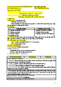 Giáo án Sinh học 8 - Tuần 25 - Năm học 2020-2