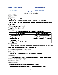 Giáo án Sinh học 8 - Tuần 25 - Năm học 2021-2