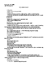 Giáo án Sinh học 8 - Tuần 26 - Năm học 2019-2