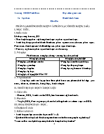 Giáo án Sinh học 8 - Tuần 27 - Năm học 2021-2