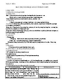 Giáo án Sinh học 8 - Tuần 3 - Năm học 2020-20