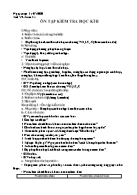 Giáo án Sinh học 8 - Tuần 31 - Năm học 2019-2