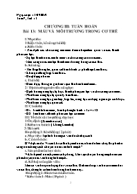 Giáo án Sinh học 8 - Tuần 7 - Năm học 2019-20