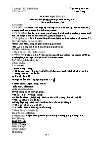 Giáo án Tăng cường Toán 8 - Tuần 26 - Năm học