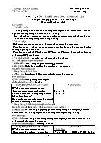 Giáo án Tăng cường Toán 8 - Tuần 29 - Năm học