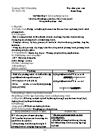 Giáo án Tăng cường Toán 8 - Tuần 32 - Năm học