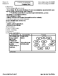 Giáo án Tiếng Anh 8 - Week 11 - Năm học 2019-2020 - Ngô Tấn Đạt