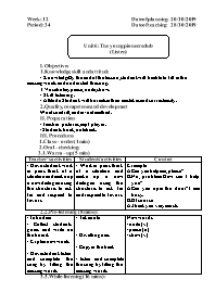 Giáo án Tiếng Anh 8 - Week 12 - Năm học 2019-2020 - Ngô Tấn Đạt