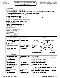 Giáo án Tiếng Anh 8 - Week 13 - Năm học 2019-2020 - Ngô Tấn Đạt
