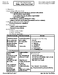 Giáo án Tiếng Anh 8 - Week 14 - Năm học 2019-2020 - Ngô Tấn Đạt