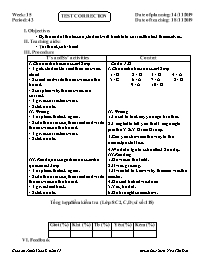 Giáo án Tiếng Anh 8 - Week 15 - Năm học 2019-2020 - Ngô Tấn Đạt