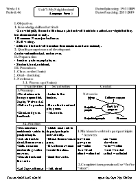 Giáo án Tiếng Anh 8 - Week 16 - Năm học 2019-2020 - Ngô Tấn Đạt