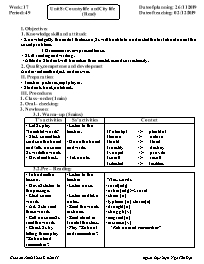 Giáo án Tiếng Anh 8 - Week 17 - Năm học 2019-2020 - Ngô Tấn Đạt