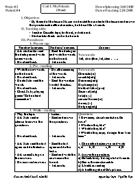 Giáo án Tiếng Anh 8 - Week 2 - Năm học 2019-2020 - Ngô Tấn Đạt