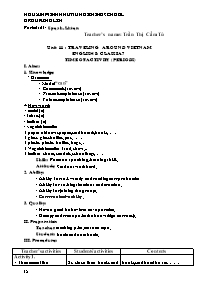 Giao án Tiếng Anh 8 - Week 21 - Năm học 2020-