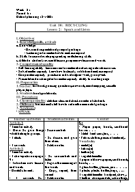 Giáo án Tiếng Anh 8 - Week 21, Unit 10: Recyc