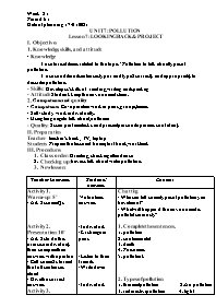 Giáo án Tiếng Anh 8 - Week 21, Unit 7+8 - Năm