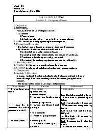 Giáo án Tiếng Anh 8 - Week 22, Unit 10+11 - N