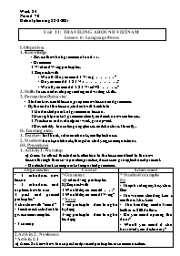Giáo án Tiếng Anh 8 - Week 24, Unit 11+12 - N