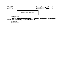 Giáo án Tiếng Anh 8 - Week 7 - Năm học 2019-2020