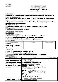 Giáo án Tiếng Anh Lớp 8 - Week 22, Unit 10+11