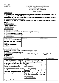 Giáo án Tiếng Anh Lớp 8 - Week 24, Unit 11+12
