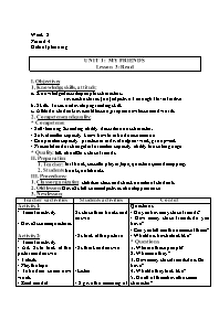 Giáo án Tiếng Anh Lớp 8 - Week 2