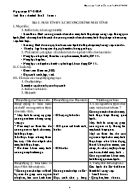 Giáo án Tin học 8 - Tuần 1, Bài 1: Máy tính v