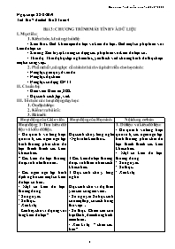 Giáo án Tin học 8 - Tuần 4, Bài 3: Chương trì