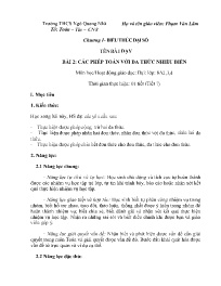 Giáo án Toán 8 (Đại số) - Tuần 4-6 - Năm học 