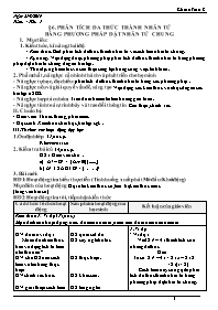 Giáo án Toán 8 (Đại số) - Tuần 4 - Năm học 20