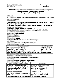 Giáo án Toán 8 - Tuần 31 - Năm học 2021-2022 